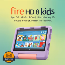 Fire HD 8 Kids tablet  8-inch HD display 32 GB, 2022 release, Purple
