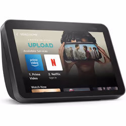 Amazon Echo Show 8, Amazon Alexa, Rectangle, Charcoal, Android, Fire OS, iOS, 20.3 cm (8"), 1280 x 800 pixels