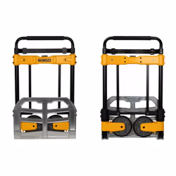 DEWALT Folding Hand Truck and Moving Dolly  420-lb Capacity Utility Cart  Heavy-Duty Steel Frame  Telescoping Handle  Flat-Free 7-inch Wheels