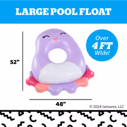 BigMouth x Squishmallows Original Large Inflatable Pool Float  Swim Ring for Adults and Kids  Pool Party Supplies & Water Toys - Beula The O