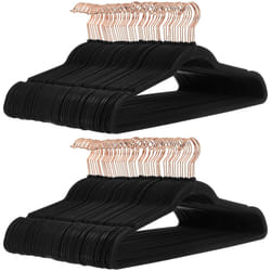 Amazon Basics Slim  Velvet  Non-Slip Suit Clothes Hangers  Black/Rose Gold - Pack of 100