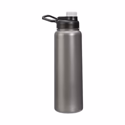 Amazon Basics Stainless Steel Insulated Water Bottle  Spout Lid  30.1 ounces  Gray