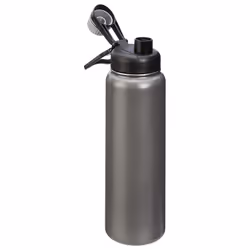 Amazon Basics Stainless Steel Insulated Water Bottle  Spout Lid  30.1 ounces  Gray