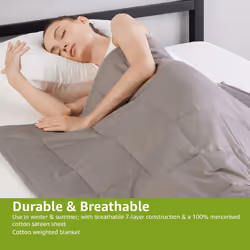 Amazon 6.8kg All Season Cotton Weighted Blanket - Twin 122 x 183cm