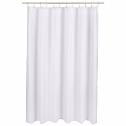 Amazon Basics Linen Style Bathroom Shower Curtain  72"" x 72""  Bright White  11.42"" L x 9.45"" W