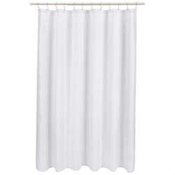 Amazon Basics Linen Style Bathroom Shower Curtain  72"" x 72""  Bright White  11.42"" L x 9.45"" W