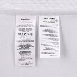 Amazon Basics Linen Style Bathroom Shower Curtain  72"" x 72""  Bright White  11.42"" L x 9.45"" W