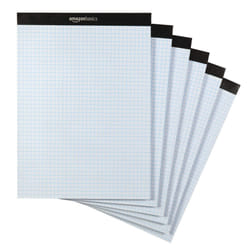 Amazon Basics Quad Ruled Graph Paper Pad  600 Sheets  6 pack of 100 Sheets  White  Letter Size 8.5 x 11-inch
