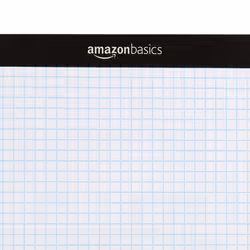 Amazon Basics Quad Ruled Graph Paper Pad  600 Sheets  6 pack of 100 Sheets  White  Letter Size 8.5 x 11-inch