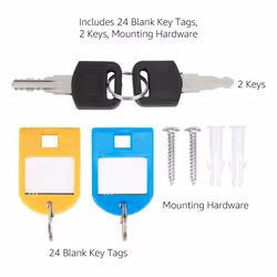 24 Key Position Cabinet lock Box, Silver, 31.75D x 21.59W x 2.45H centimetres