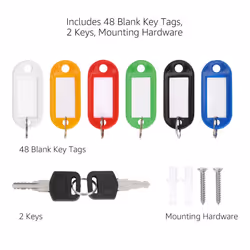 Amazon Basics Locking Steel Cabinet Security Lock Box With 48 Key Hooks  Black  2.8"""" D x 7"""" W x 9.8"""" H