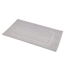 Amazon Basics Banded Bathroom Bath Rug Mat  Light Gray  31 inches L x 20 inches W