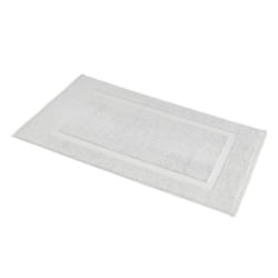 Amazon Basics Banded Bathroom Bath Rug Mat  Soft Silver  31 inches L x 20 inches W