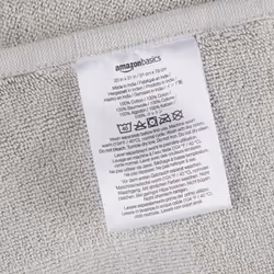 Amazon Basics Banded Bathroom Bath Rug Mat  Soft Silver  31 inches L x 20 inches W