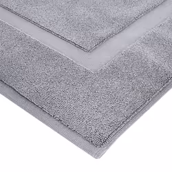 Amazon Basics Banded Bathroom Bath Rug Mat  Powder Gray  31 inches L x 20 inches W