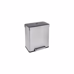 Amazon Basics Rectangular Recycling Rubbish Bin with 2 Compartments - 60Â Litres