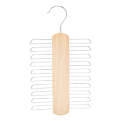 Amazon Basics 20 Bar Wooden Tie Hanger & Belt Rack - Natural  2-Pack