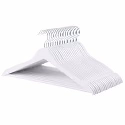 Amazon Basics Wood Suit Clothes Hangers - White 20-Pack