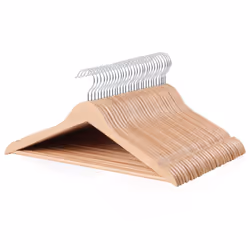 Amazon Basics Wood Suit Clothes Hangers, 30-Pack, Natural