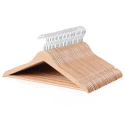 Amazon Basics Wood Suit Clothes Hangers, 30-Pack, Natural