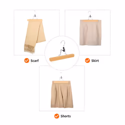 Amazon Basics Wooden Pants Hangers  Natural  20Pack