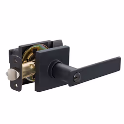 Amazon Basics Contemporary Stamford Door Lever - Entry - Matte Black  6-Pack