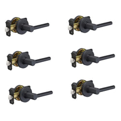 Amazon Basics Contemporary Madison Door Lever - Passage - Matte Black  6-Pack