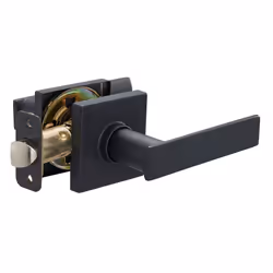 Amazon Basics Contemporary Stamford Door Lever - Passage - Matte Black 6-Pack