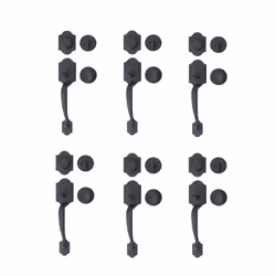 Amazon Basics Handleset with Tulip Knob - Single Cylinder - Matte Black 6-Pack