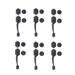 Amazon Basics Handleset with Tulip Knob - Single Cylinder - Matte Black  6-Pack