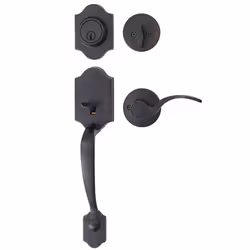 Amazon Basics Handleset with Shelby Lever - Single Cylinder Packs  Oil Bronze  6-Pack