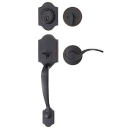 Amazon Basics Handleset with Shelby Lever - Single Cylinder Packs  Oil Bronze  6-Pack