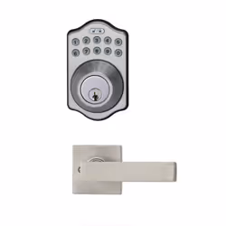 Amazon Basics - Traditional Electronic Keypad Deadbolt Door Lock with Passage Lever Satin Nickel 6-Pack