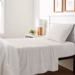 Amazon Basics 3 Piece Bed Sheet Set  100% Cotton Jersey  Includes Super Soft  Flat and Fitted Sheets  Pillowcase  Twin  Oatme ...