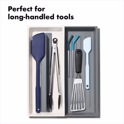 OXO Good Grips Kitchen Drawer  Expandable Long Tool Organizer  White