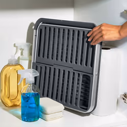 OXO Good Grips Aluminium Fold Flat Dish Rack Grey Non Slip Feet Raised Ridges - Additional view 6