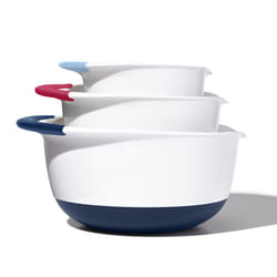 OXO plastic Good Grips 3-Piece Mixing Bowl Set - Blueberry  Jam & Seltzer Handles 4.7 LITERS  Large