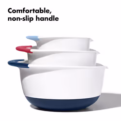 OXO plastic Good Grips 3-Piece Mixing Bowl Set - Blueberry  Jam & Seltzer Handles 4.7 LITERS  Large