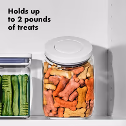 OXO Good Grips Pet POP Container - 3.0 Qt/2.8 L | Ideal for up to 2lbs of treats | Airtight Dog and Cat Food Storage Container | BPA Free