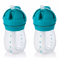 OXO Tot Transitions Straw Cup Teal 9 Ounce (2 Pack)