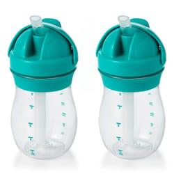 OXO Tot Transitions Straw Cup  Teal  9 Ounce (2 Pack)