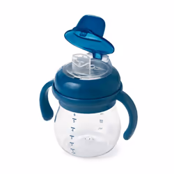 OXO Tot Transitions Soft Spout Sippy Cup with Removable Handles  Navy  6 Ounce (2 Pack)