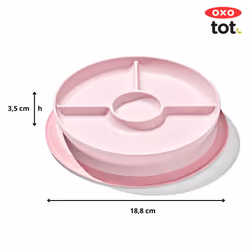 OXO Tot Stick and Stay Suction Divided Plate - Blossom