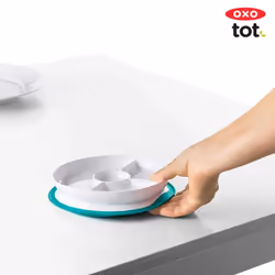 OXO Tot Stick and Stay Suction Divided Plate - Blossom