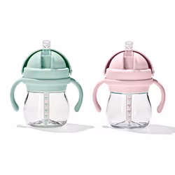 OXO Tot Transitions Straw Cup with Handles 6 oz. - Opal and Blossom - 2 Pack