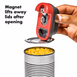 OXO Outdoor Kitchen Compact Can Opener with Built-In Bottle Opener Red/Grey