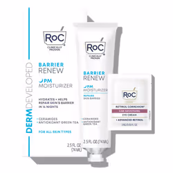 RoC Barrier Renew Night Moisturizer with Ceramides & Antioxidant Green Tea AND Lipo Peptides to renew Skin Barrier  Christmas ...
