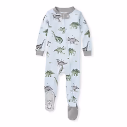 Burt's Bees Baby Baby Boys Pajamas Zipfront Nonslip Footed Pjs Organic Cotton Baby and Toddler Sleepers Happy Herbivores ...