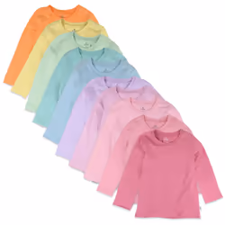 HonestBaby Multipack Long Sleeve T-Shirts Tee 100% Organic Cotton Infant Baby Toddler Little Kids Boys Girls Unisex Rain ...