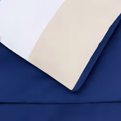 Amazon Basics Twin XL Comforter Set with Sheets  5-Piece Blue Stripe Bedding  Lightweight Microfiber Bed-in-a-Bag